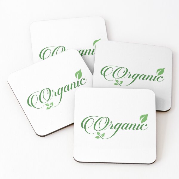 Item preview, Organic food sign calligraphy with green leaf symbolizing Vegetarian friendly diet by European Vegetarian Union designed and sold by Shawlin Islam.