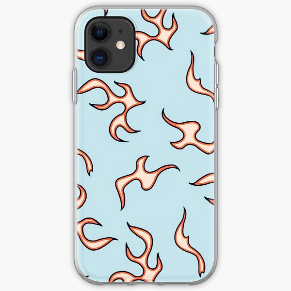 ästhetische Flammen (blau) iPhone Flexible Hülle