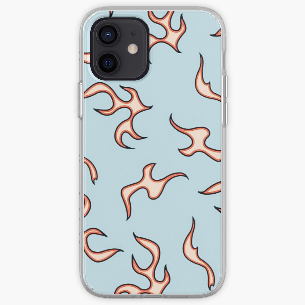 aesthetic flames (blue) iPhone Case & Cover