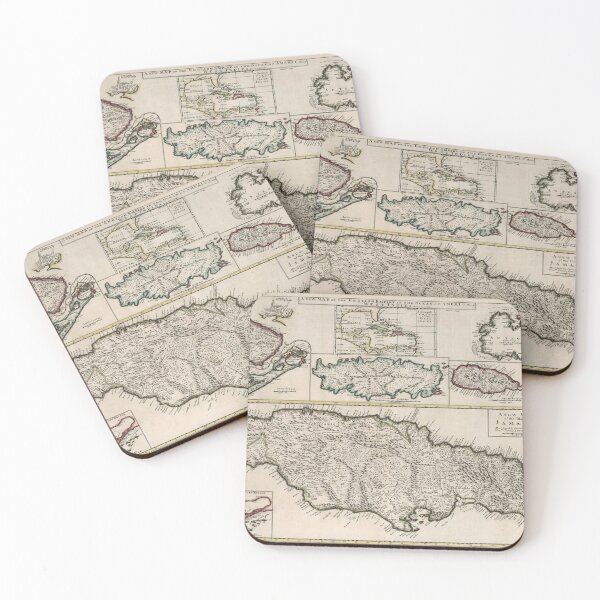 Item preview, Vintage British Caribbean Islands Map (1721) designed and sold by BravuraMedia.