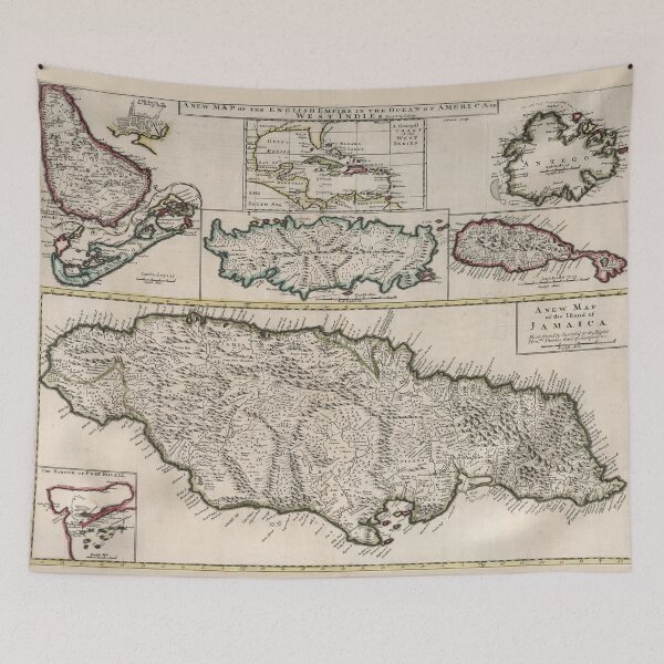 Item preview, Vintage British Caribbean Islands Map (1721) designed and sold by BravuraMedia.