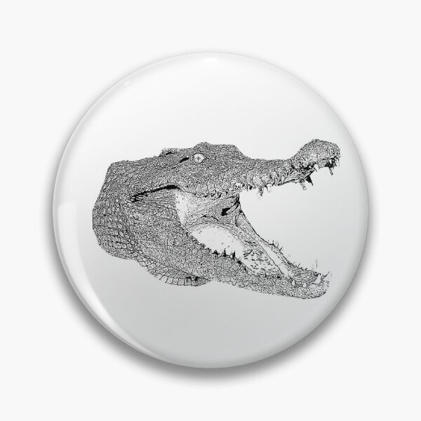 Item preview, Black and White Crocodile Head Artwork designed and sold by Leeloks.