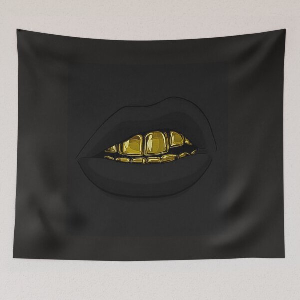 Item preview, Golden Smile Tooth Grillz Face Mask - Adults Gift Face Mask designed and sold by Vikingstorm.