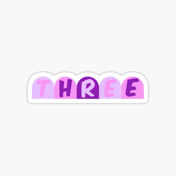 Happy BirthTees!: Numbudds Three Pink Sticker