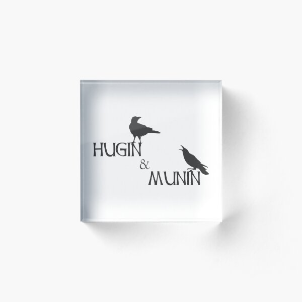 Hugin and Munin Odin's ravens Acrylic Block