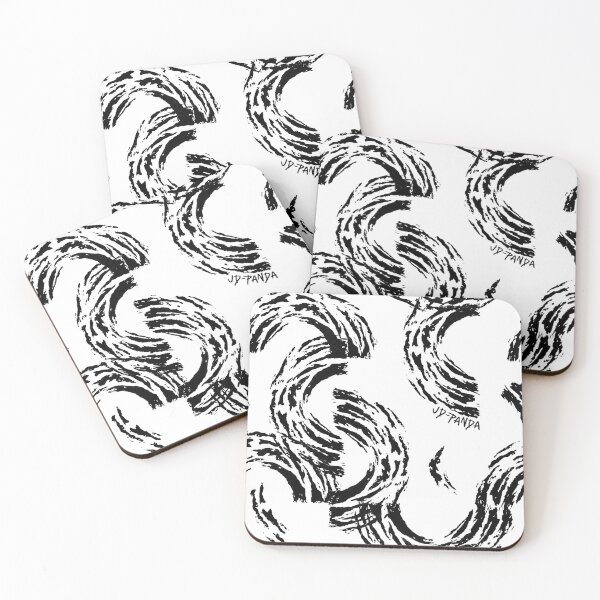 Item preview, Tossed Semi-Circles Linoleum Block Print in Black designed and sold by JD-PANDA.