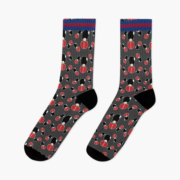 Item preview, Grenadier Guards SOCKS with DARK GREY background and Blue Red Blue Top designed and sold by BlueRedBlue.