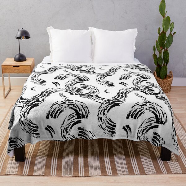 Item preview, Tossed Semi-Circles Linoleum Block Print in Black designed and sold by JD-PANDA.
