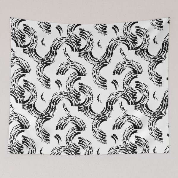 Item preview, Tossed Semi-Circles Linoleum Block Print in Black designed and sold by JD-PANDA.