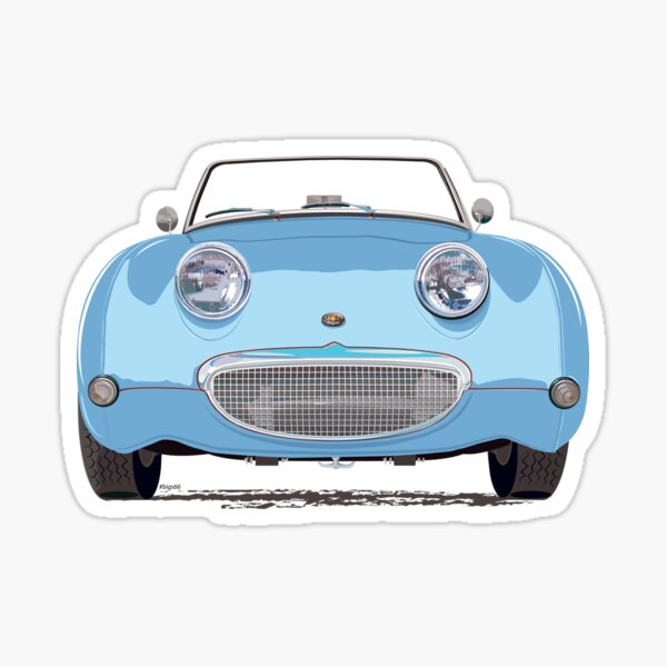 Iris Blue Frogeye/Bugeye Sprite, the little 'Healey' – with a big smile! Sticker