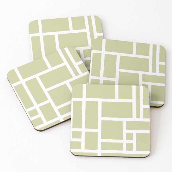 Item preview, Taupe and White Rectangular Geometric Block Art Design designed and sold by inquestyle.