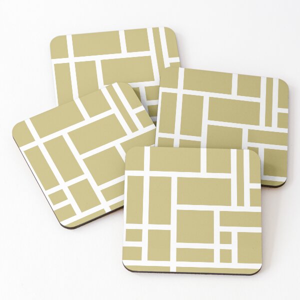 Item preview, Beige and White Rectangular Geometric Block Art Design designed and sold by inquestyle.