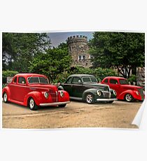 1937-38-39 Ford Coupes "Three of a Kind" Poster