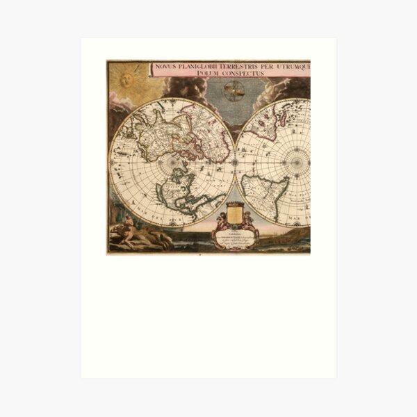 Novus Planiglobii terrestris per utrumque polum conspectus Art Print