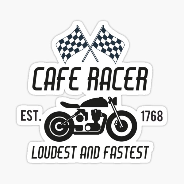 Cafe Racer Biker Shirt Sticker
