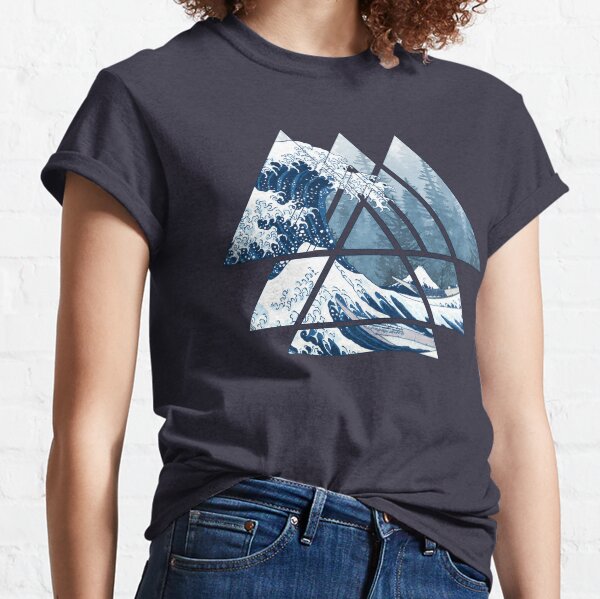 Los Grandes Triángulos de Geometría Sagrada - Misty Forest Wave Camiseta clásica