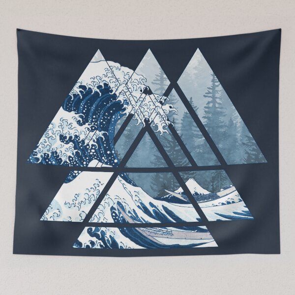 Item preview, The Great Sacred Geometry Triangles - Misty Forest Wave designed and sold by maryedenoa.