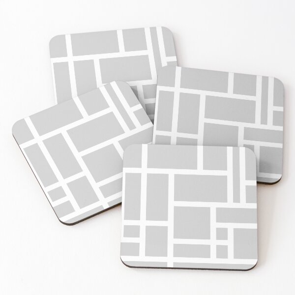 Item preview, Light Gray and White Rectangular Geometric Block Art Design designed and sold by inquestyle.