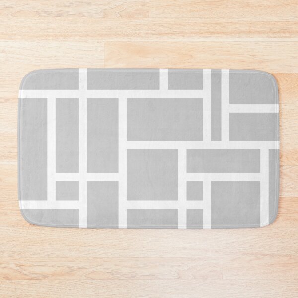 Item preview, Light Gray and White Rectangular Geometric Block Art Design designed and sold by inquestyle.