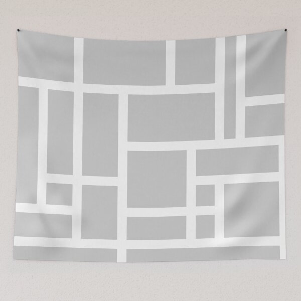 Item preview, Light Gray and White Rectangular Geometric Block Art Design designed and sold by inquestyle.