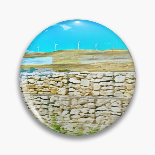 Item preview, Abruzzo landscape from train window with wall and wind turbines designed and sold by Giuseppe Cocco.