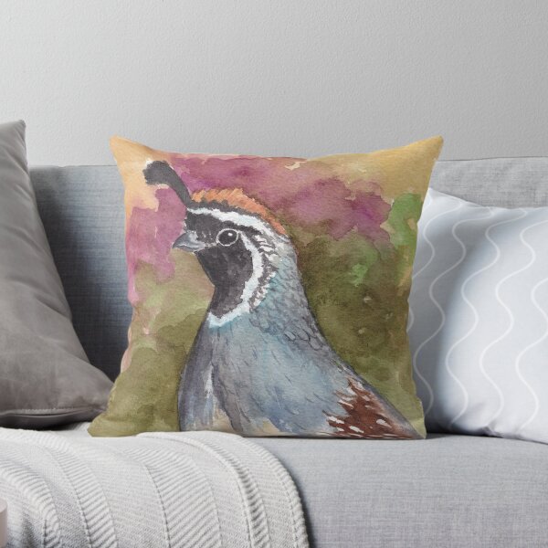 Quail, Sonoran Desert Throw Pillow