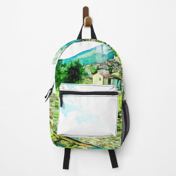 Item preview, Landscape with tracks from train window with Celano city designed and sold by Giuseppe Cocco.