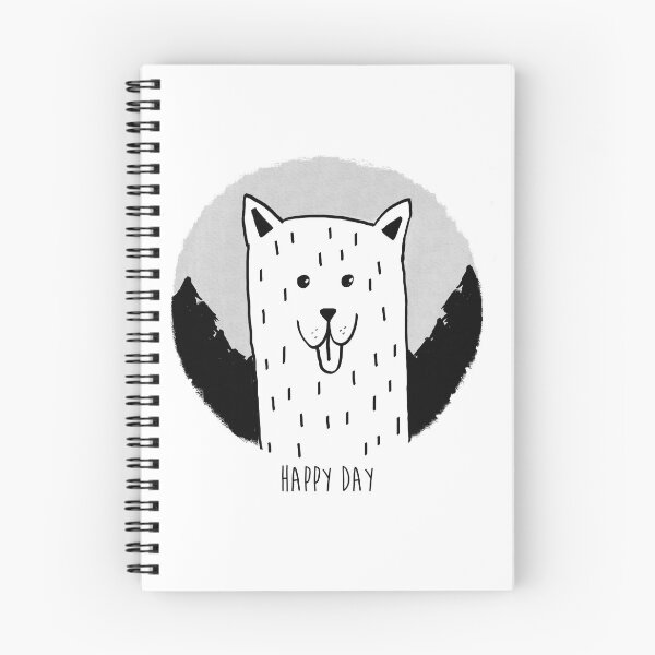 Item preview, Happy day - white dog in the forest-black and white designed and sold by irisuniverse.