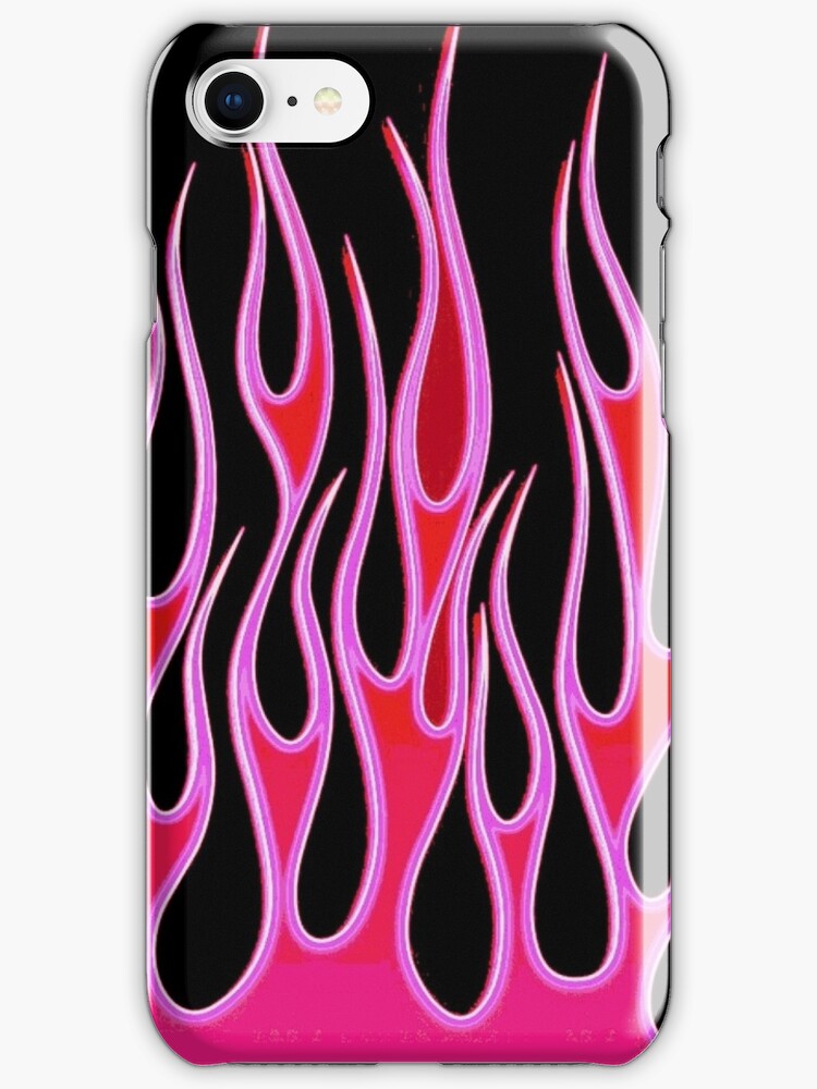 "Neon Pink Flames" iPhone Case & Cover by ashuwey Redbubble
