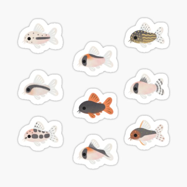 Vista previa del artículo con la obra «¡Corydoras!», diseñado y vendido por pikaole.