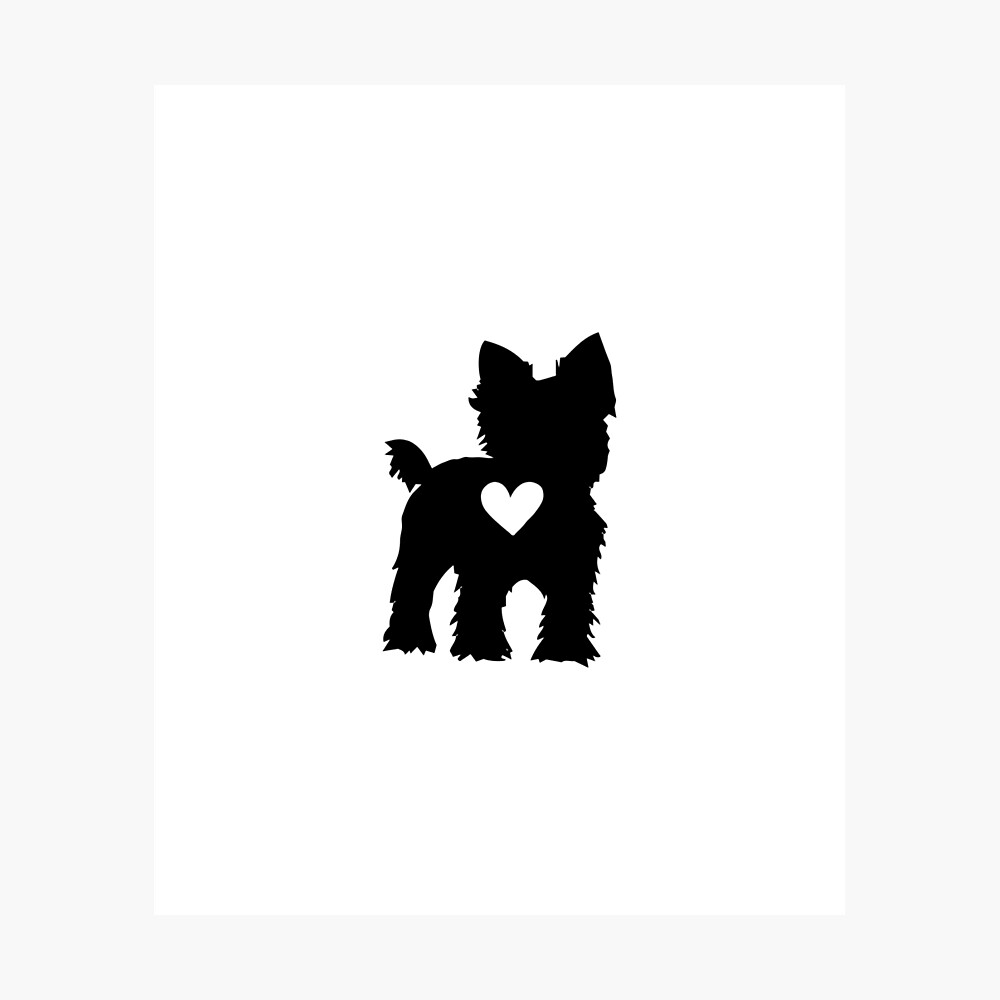 Download Yorkie Mama Yorkshire Terrier Yorkie Illustration Heart Paw Yorkie Gifts Cute Daddy Tees Teacup Yorky Black Pattern Poster By Annona Redbubble