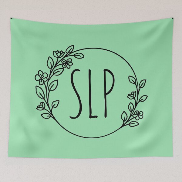 Item preview, SLP Speech-Language Pathologist in Floral Wreath Frame designed and sold by asleepyfairy.