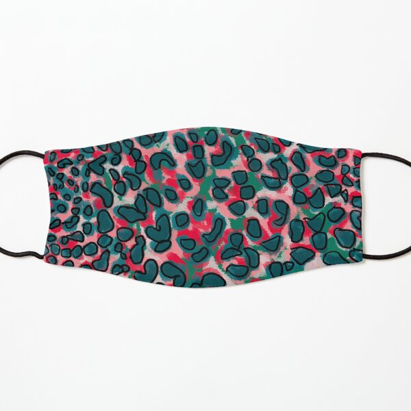 Green Leopard Print Kids Mask