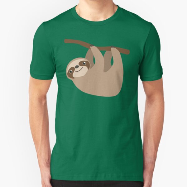 Cute Sloth on a Branch Slim Fit T-Shirt