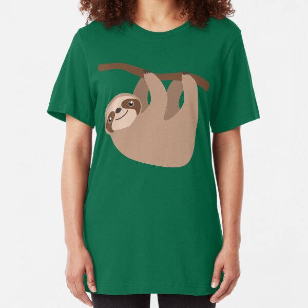 Cute Sloth on a Branch Slim Fit T-Shirt