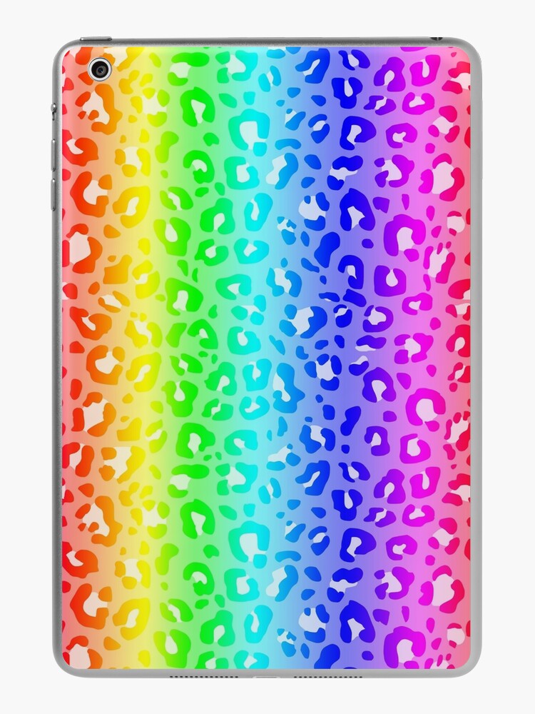 Soft Pastel Double Rainbow Leopard Print All Over Animal Pattern