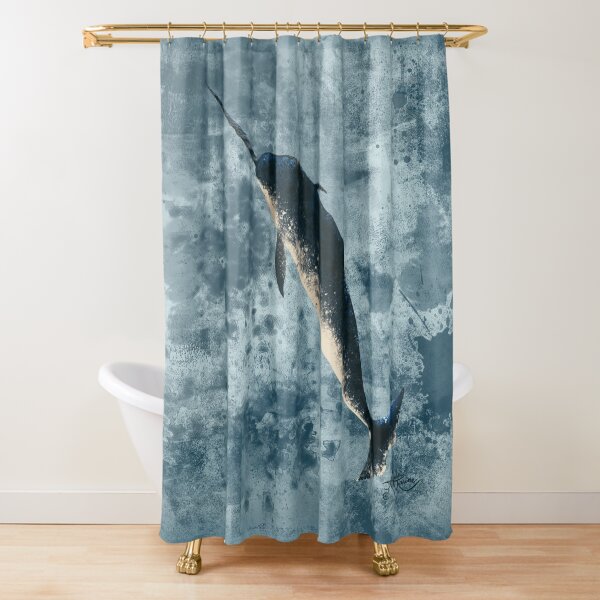 "Jackson the Narwhal" by Amber Marine ~ digital painting, art © 2015 Shower Curtain