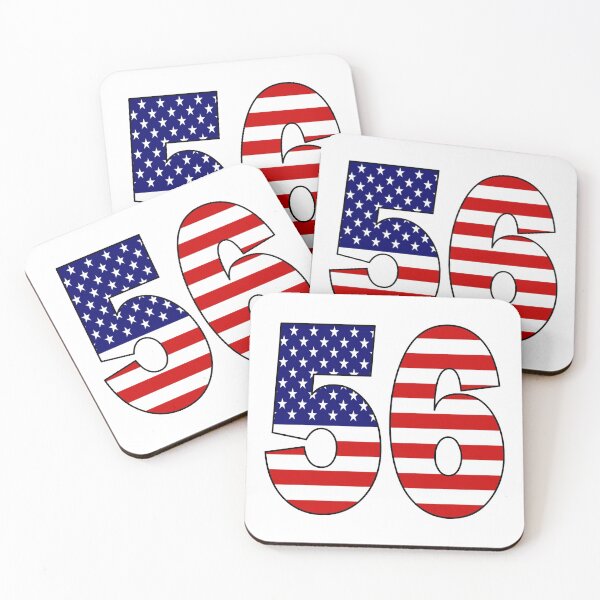 Item preview, Number 56 with USA flag on the background designed and sold by AllShirts21.