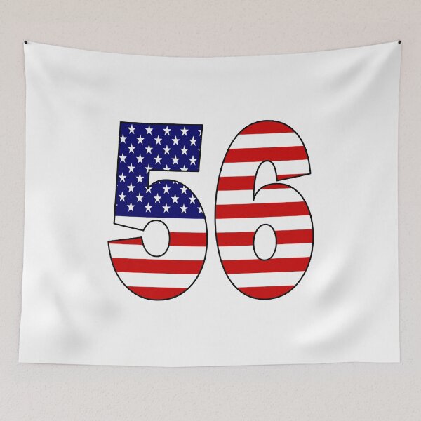 Item preview, Number 56 with USA flag on the background designed and sold by AllShirts21.