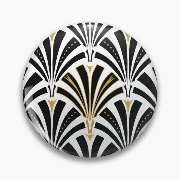 Item preview, Art Deco fan pattern, black and white designed and sold by Marymarice.