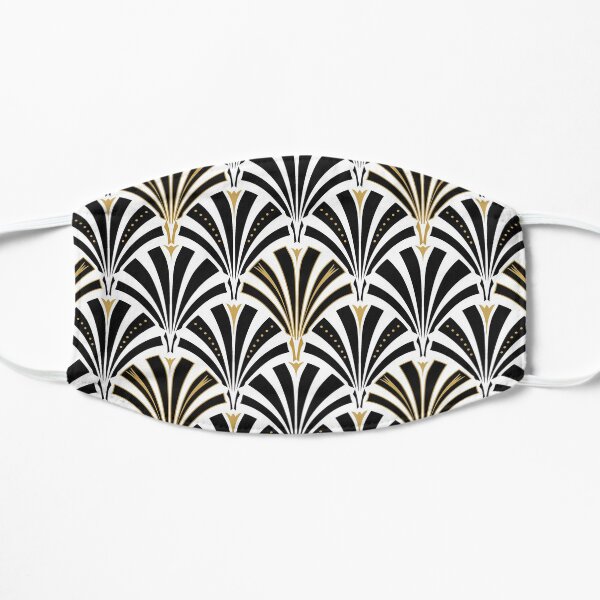 Art Deco fan pattern, black and white Flat Mask