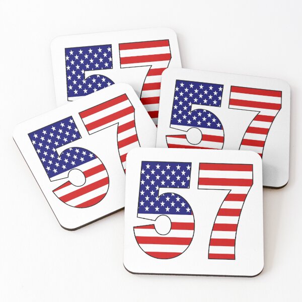 Item preview, Number 57 with USA flag on the background designed and sold by AllShirts21.
