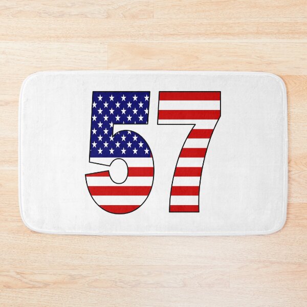 Item preview, Number 57 with USA flag on the background designed and sold by AllShirts21.
