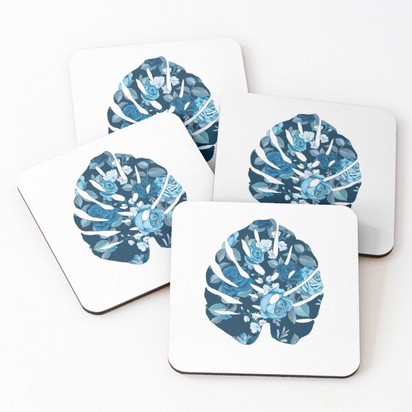 Item preview, Blue Floral patten monstera leaf designed and sold by code-doggo.