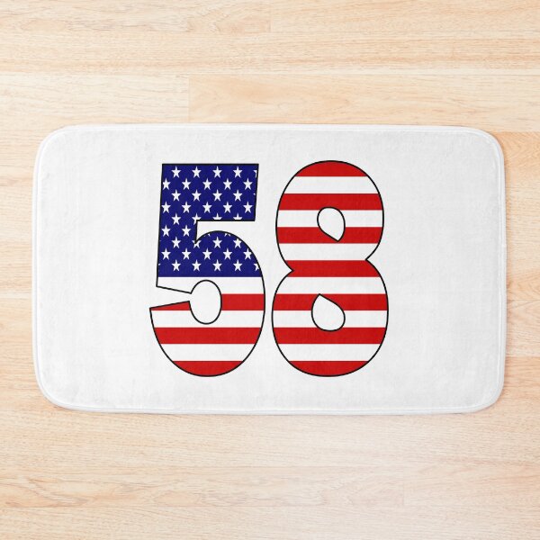 Item preview, Number 58 with USA flag on the background designed and sold by AllShirts21.