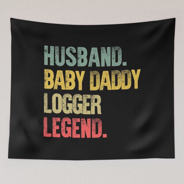 Item preview, Funny Men Vintage T Shirt Husband Baby Daddy Logger Legend designed and sold by Bendthetrend.
