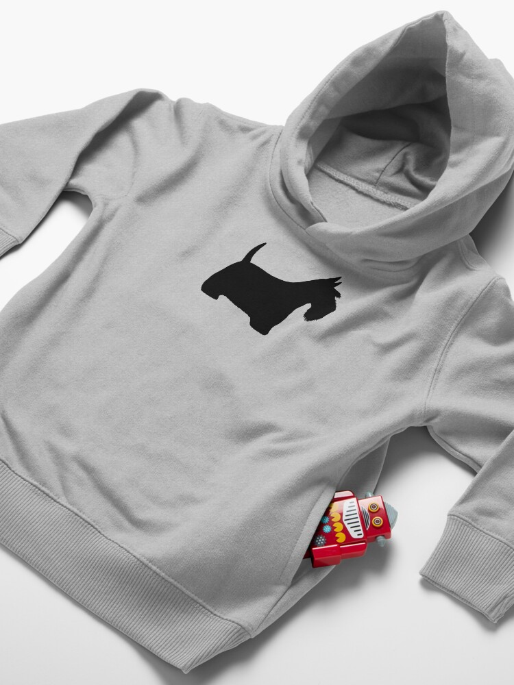 Alternate view of Scottish Terrier Silhouette(s) Black Scottie Dog Toddler Pullover Hoodie