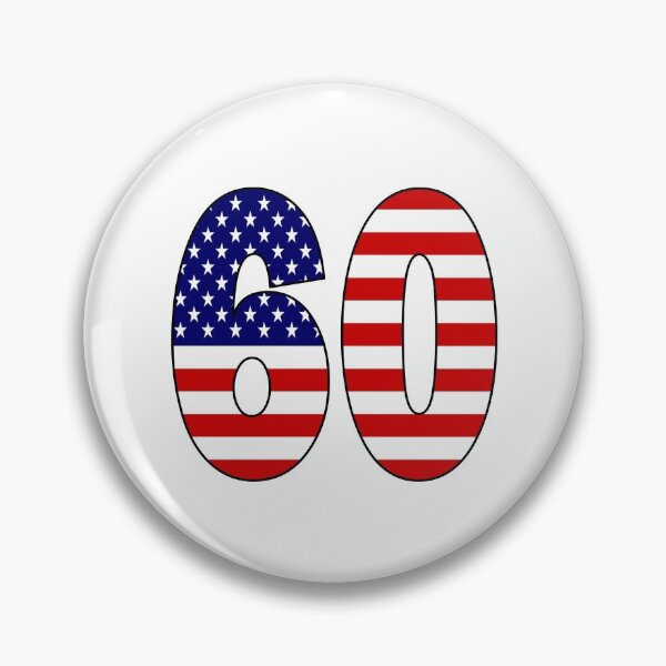 Item preview, Number 60 with USA flag on the background designed and sold by AllShirts21.