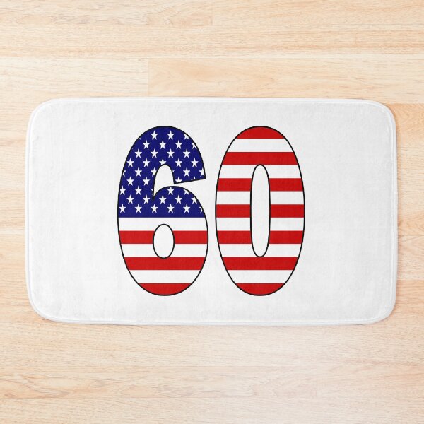 Item preview, Number 60 with USA flag on the background designed and sold by AllShirts21.