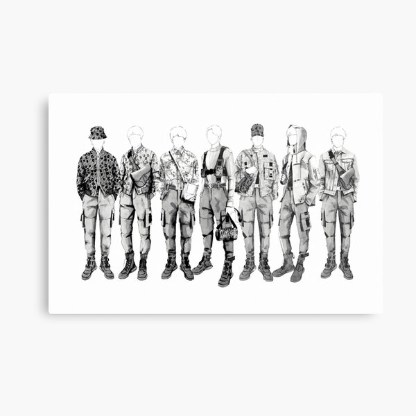 BTS Mic Drop Dior Outfits Lámina metálica